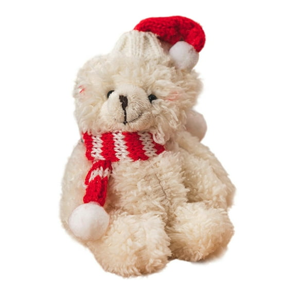 APLVFFZH Christmas Cute Bear Doll Christmas Decoration Charm Gift Lovely Blush Bear White