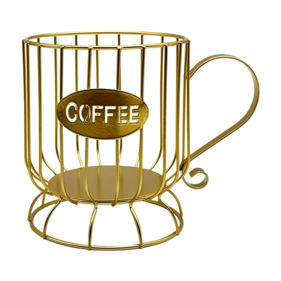 APLVFFZH Coffee Pod Holder Coffee Bar Accessories Coffee Pod Basket Coffee Capsule Holder Gold Small