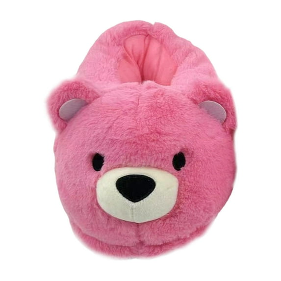 APLVFFZH Furry Animal Shoes Cartoon Bear Soft Casual Nonslip Cute Fuzzy Slippers Footwear Rose Red