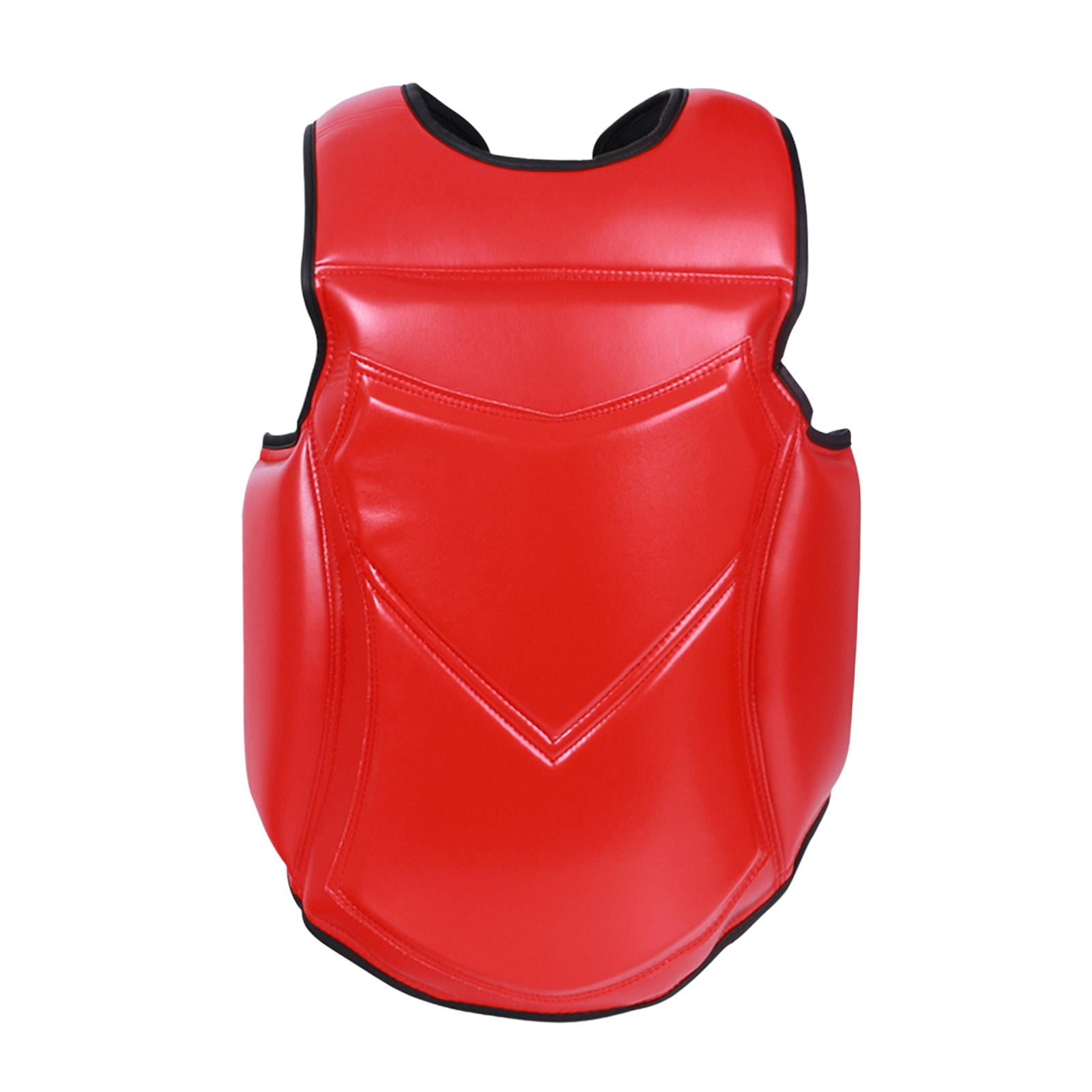 Amleso Karate Chest Protector Rib Armour PU Gift Kickboxing Training Exercise Ergonomic Design Children Adults Protection Pad L L