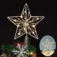 thumbnail image 1 of APODESS Sliver Christmas Tree Topper Star Decorations Xmas Tree Ornaments with Exquisite Beads for Indoor Home Decor, 1 of 5