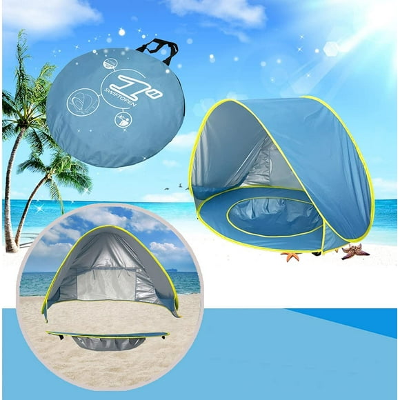APODESS Windproof 20.67" x 20.67" Beach Tent, Blue