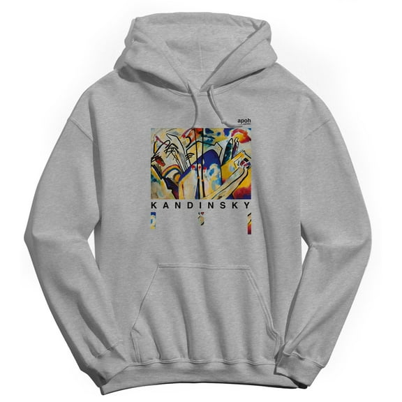 APOH Kandinsky Graphic Sport Grey Men's Cotton Pullover Hoodie