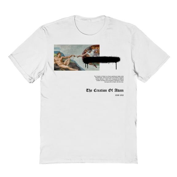 APOH Michelangelo First Man Graphic White Men's Cotton T-Shirt