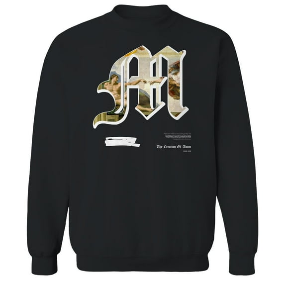 APOH Michelangelo M Graphic Black Men's Cotton Pullover Sweatshirt
