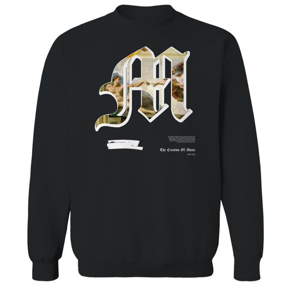 APOH Michelangelo M Graphic Black Men's Cotton Pullover Sweatshirt