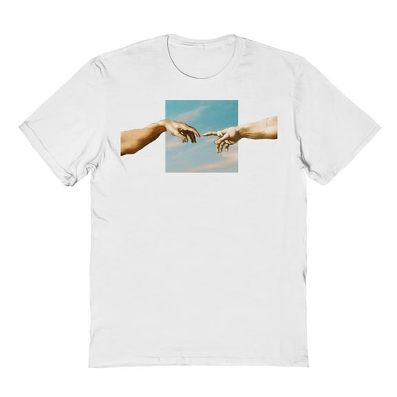 APOH Michelangelo The Creation Graphic White Men's Cotton T-Shirt