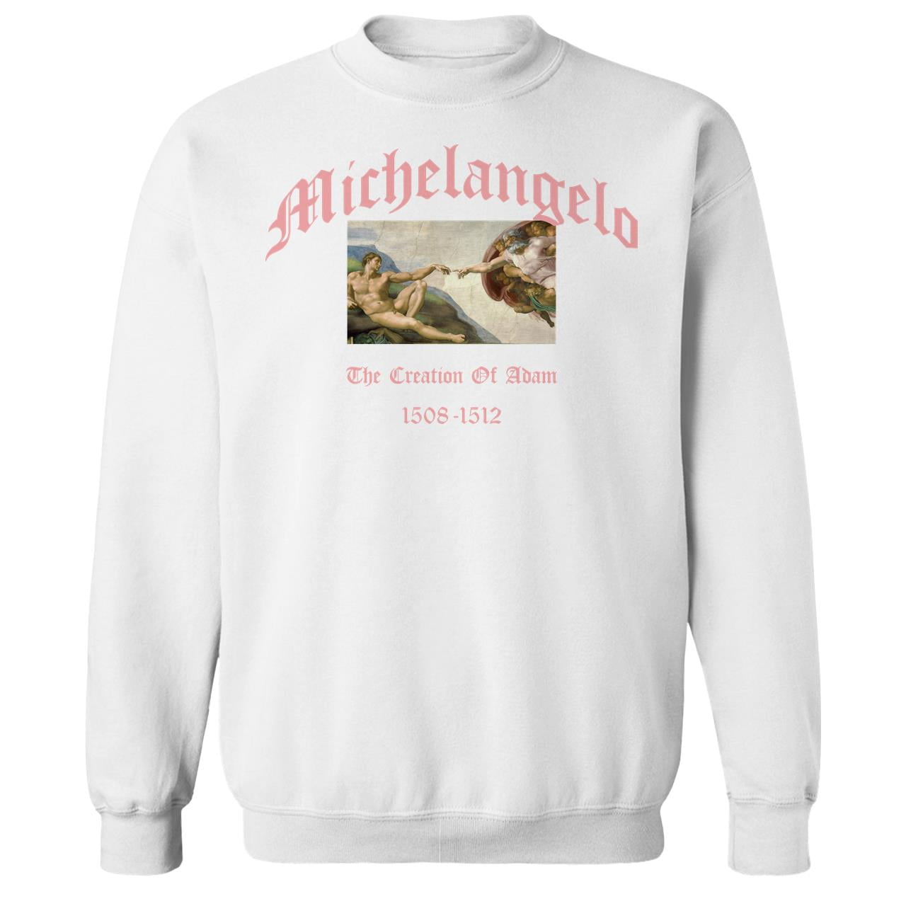 APOH Michelangelo The Creation Of Adam Graphic White Men s Cotton