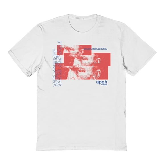 APOH Van Gogh The Stars Graphic White Men's Cotton T-Shirt