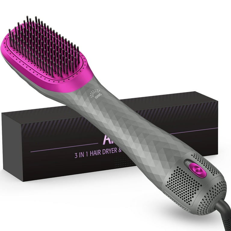 APOKE 3 in 1 Hair Dryer Brush Straightener Brush One Step Hair