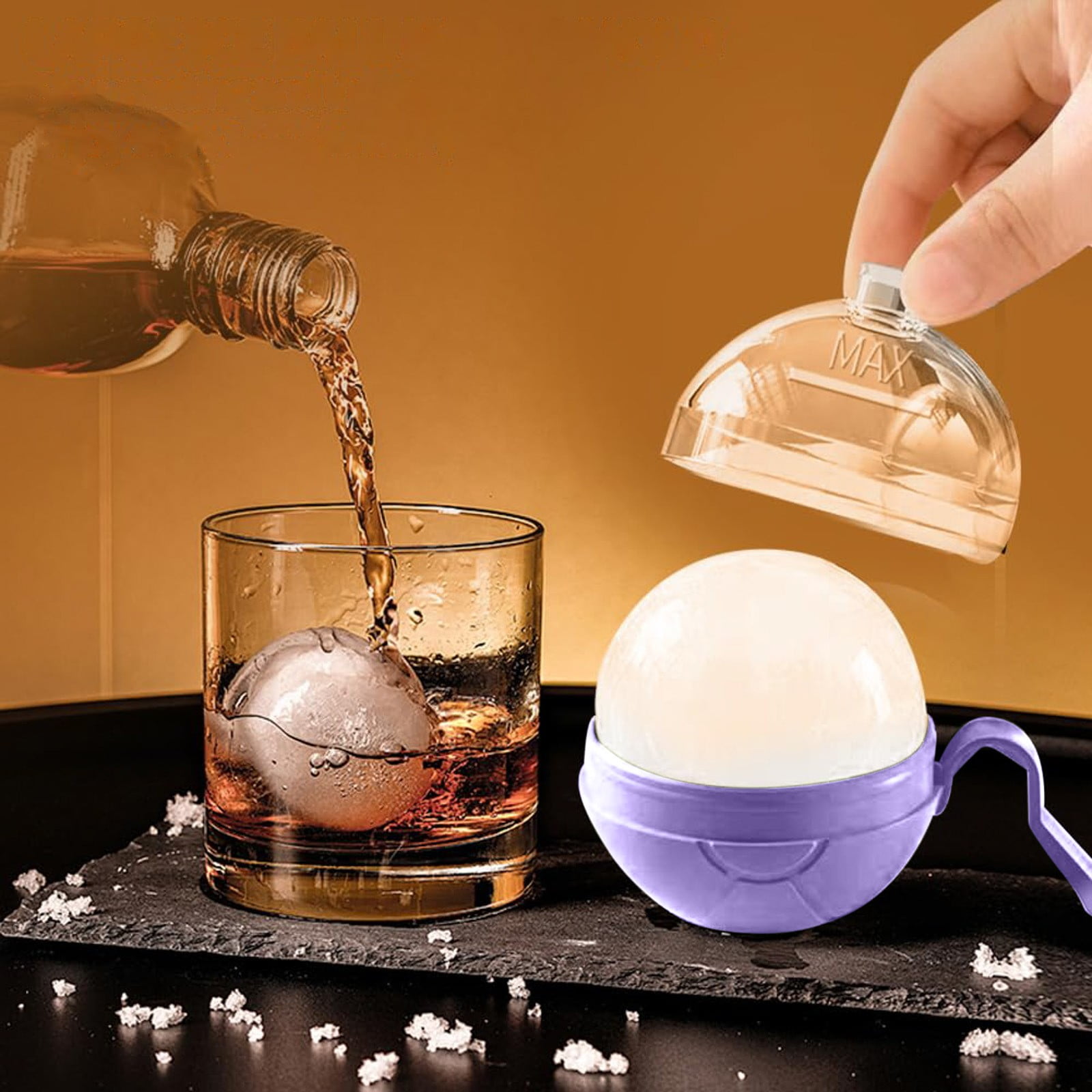 APOKIOG 2.5 Inch Round Ice Sphere Maker For Slow Melting Ice Cubes For