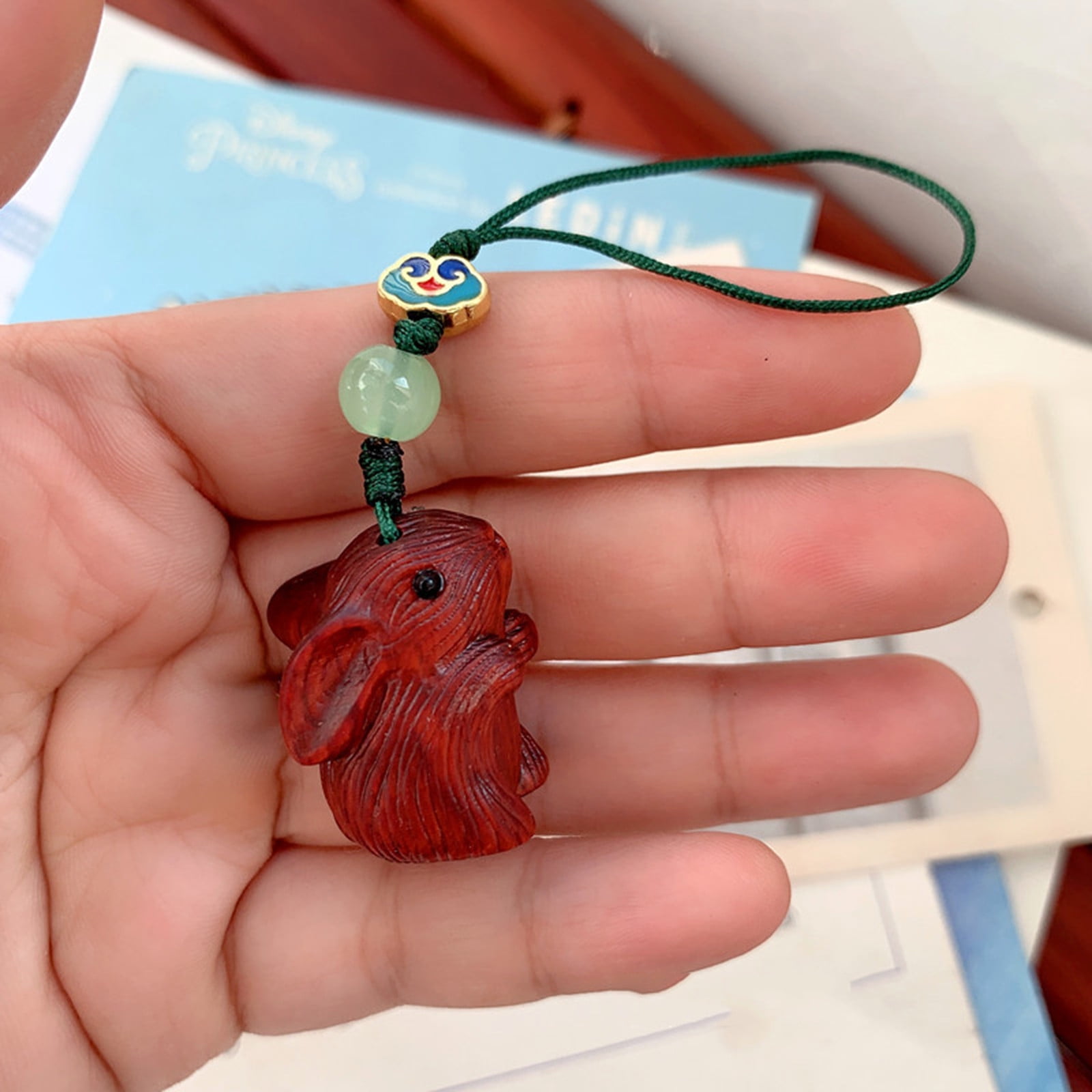 APOKIOG Easter Bunny Keychain Rabbit Wood Bunny Key Ring For Women