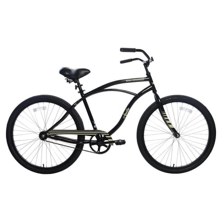 APOLLO Men's Beach Commander, 26 In., Single Speed Cruiser Bike, Black