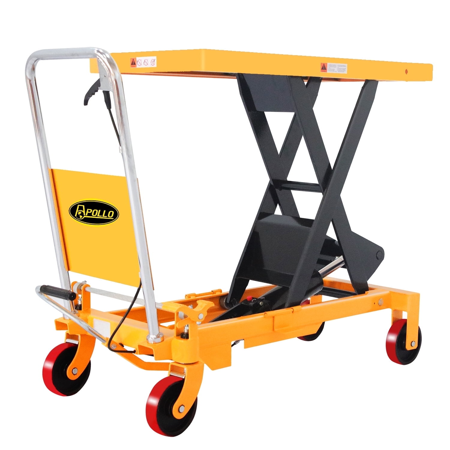 APOLLOLIFT 1760lb Orange Hydraulic Scissor Lift Table with Safety Guard