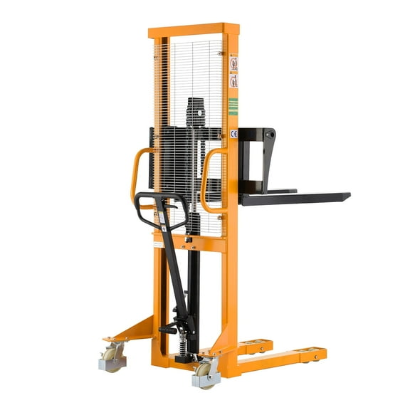 APOLLOLIFT 2200lb Manual Pallet Stacker 63" Lift High Fixed Leg for EU Pallet, Metal