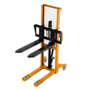 APOLLOLIFT 2200lbs Hand Pallet Walk Behind Stacker Manual Walkie Stacker 63" Lifting with Fixed Legs and Adjustable Forks