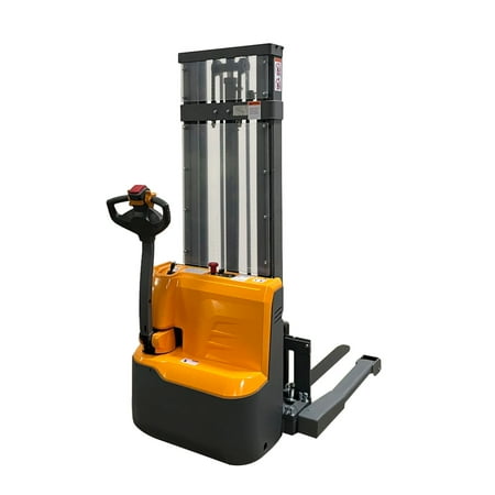 APOLLOLIFT 3300lb Full Electric Walkie Stacker 98" Lift Battery Powered Pallet Stacker with Straddle Legs and Adjustable 42" Forks