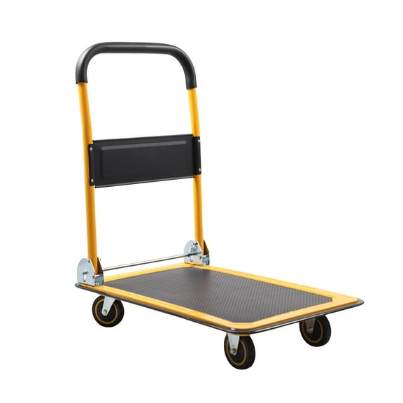APOLLOLIFT 330lb Cap. Push Cart Dollies Foldable Platform Truck with Mute Wheel Durable Dolly Cart Steel Material