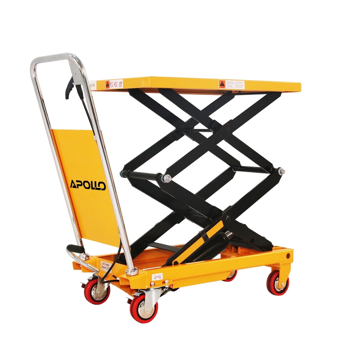 APOLLOLIFT 330lb Double Scissors Lift Table Cart Hydraulic Lifting Table with 43.3" Max Lifting Height