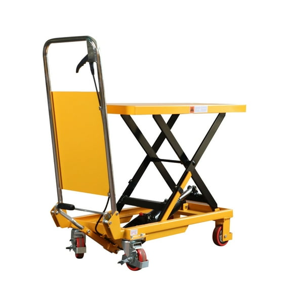 APOLLOLIFT 330lb Hydraulic Scissor Lift Table, 29.1" Lifted, 25 Foot Pedal Cycles Table Cart, 29.1x17.7" Size