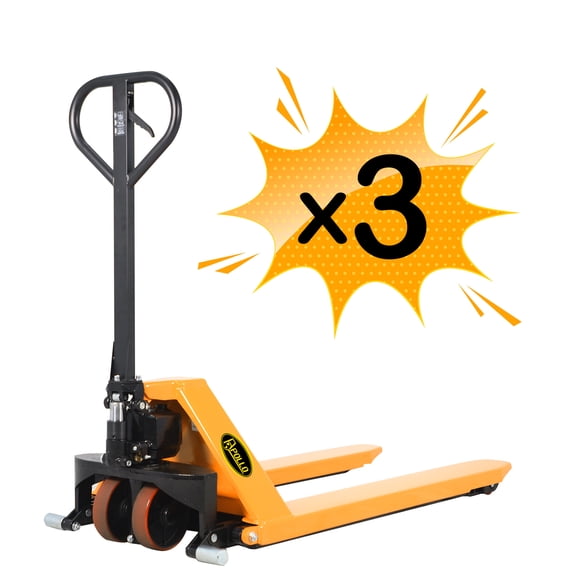 APOLLOLIFT 3PC 45x21" Hand Pallet Jack Lift Truck 2200lbs. 31.5'' Raised Height Yellow