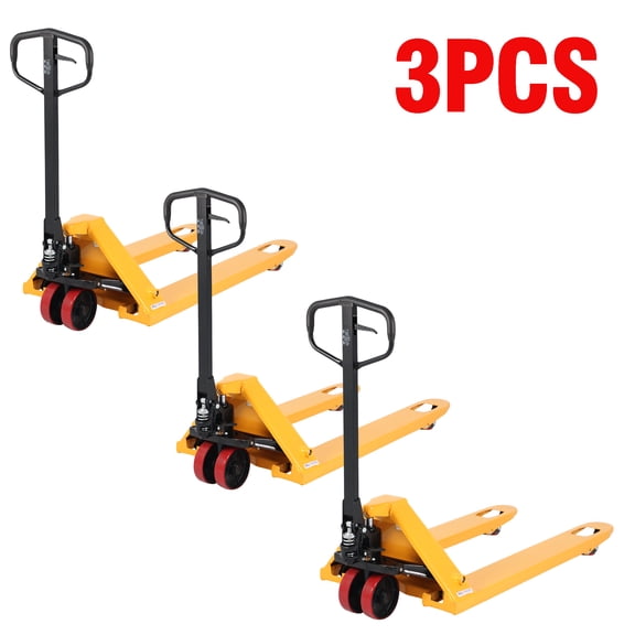 APOLLOLIFT 3PCS Hand Pallet Jack with 3" Lowered Height Manual Pallet Truck-5500lbs 48x27" Fork