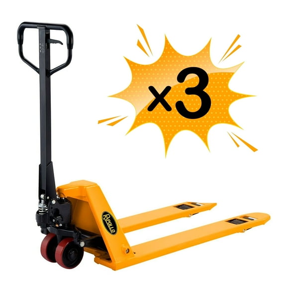 APOLLOLIFT 3Pieces 5500lbs Hand Pallet Jack with 3" Lowered 48*27" Fork