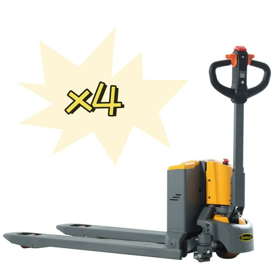 APOLLOLIFT 4PC 3300lb Walkie Pallet Jack Lithium Battery Powered Electric with 48X27" Fork Yellow