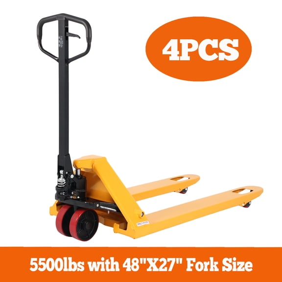 APOLLOLIFT 4PCS Hand Pallet Jack 3" Lowered 5500lbs 48x27" Fork