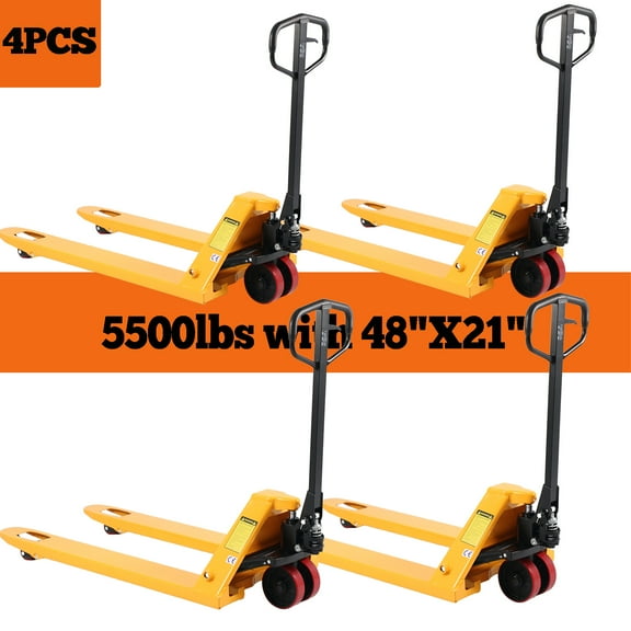 APOLLOLIFT 4PCS Hydraulic Pallet Jack 5500 lbs. 48"x21" Manual Pallet Truck Warehouse Tools