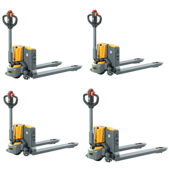 APOLLOLIFT 4PCS 3300lb Lithium Battery Full Electric Pallet Truck Walkie Pallet Jack 48X27" Fork 7.3" Lift Yellow