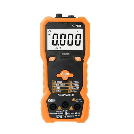APOLLOLIFT 6000 Counts TRMS Digital Multimeter, Auto-Ranging Ohmmeter Voltage Tester with NCV Function for Measure Voltage Current Resistance Diodes Continuity, Orange,New