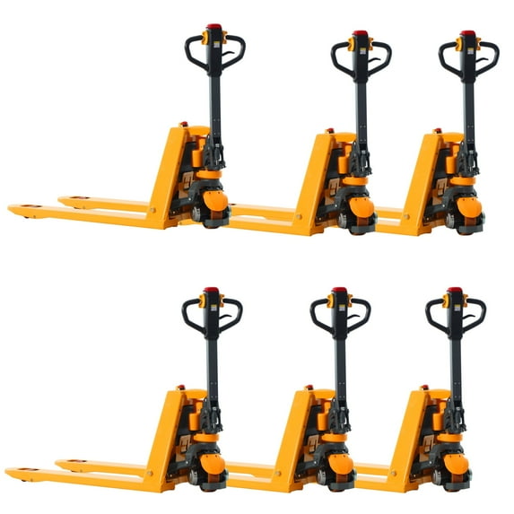 APOLLOLIFT 6Units 3300lb Lithium Electric Walkie Pallet Truck Semi Electric Pallet Truck 48x27" Fork, 7.5" Raised, 3.15" Lowered
