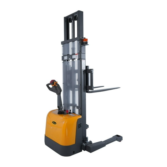 APOLLOLIFT 3300lb with 118" Lift Full Electric Pallet Stacker Straddle Legs and Adjt. Forks