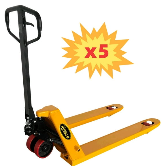 APOLLOLIFT Hydraulic Pallet Jack 5500 lbs. 48"x21" Manual Pallet Truck-5PC Yellow