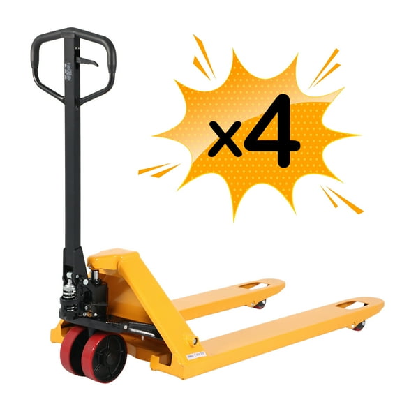 APOLLOLIFT PU Wheel Hydraulic Hand Pallet Truck, 5500lb Capacity, 48x21" Fork, 4PC