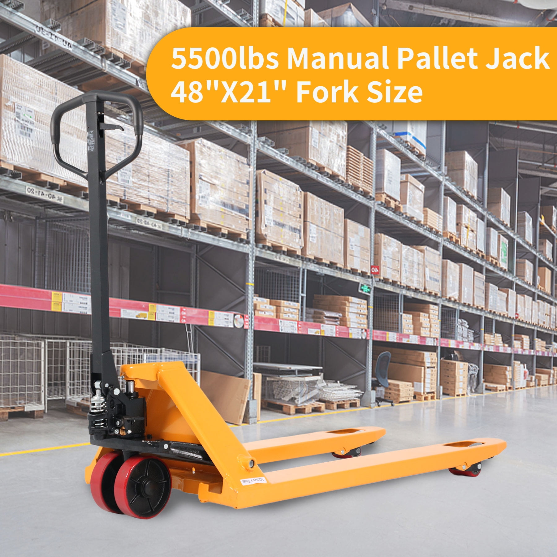 APOLLOLIFT Warehouse Hand Pallet Truck Jack 5500lbs 48x21" with Light Weight