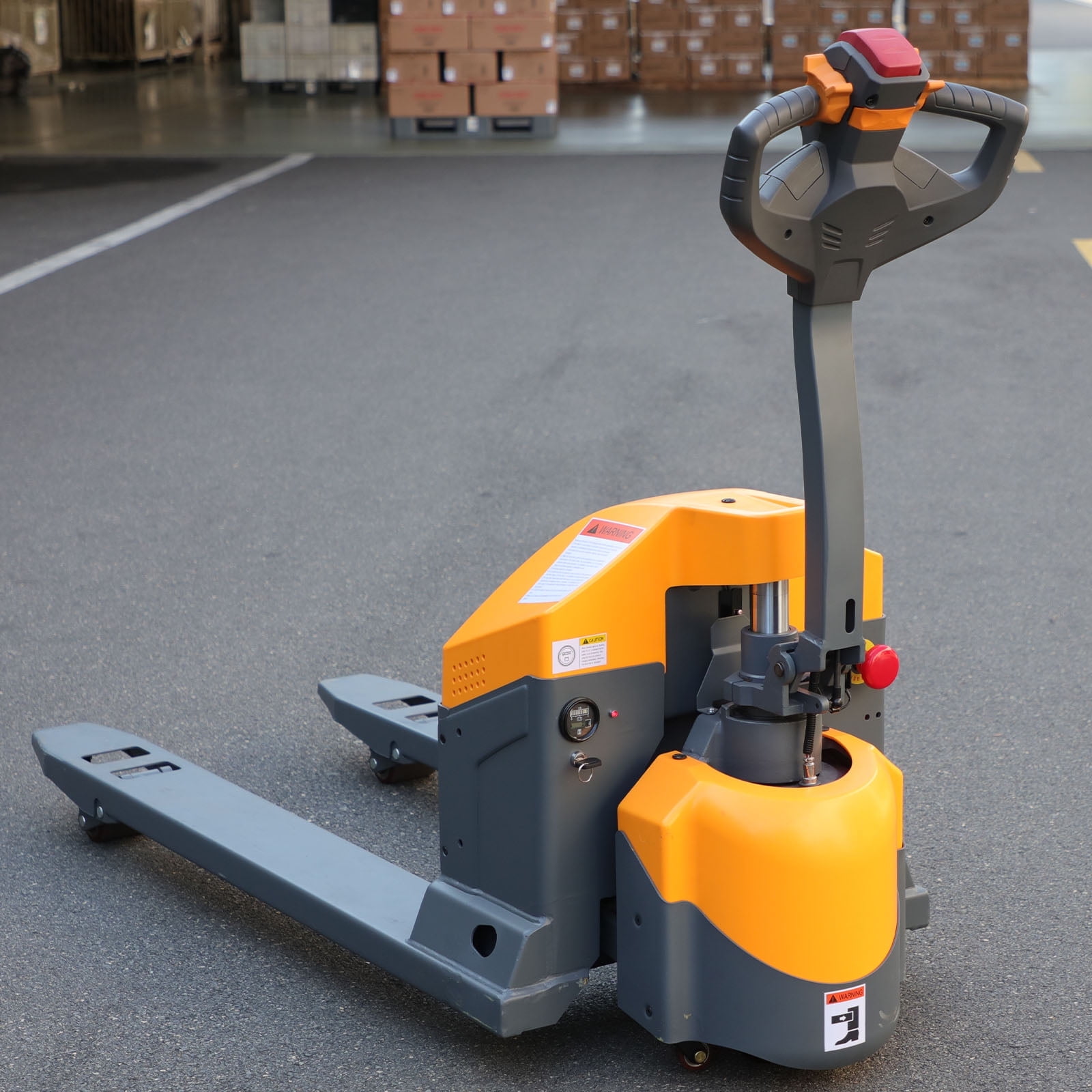 APOLLOLIFT Yellow 3300lb Full Electric Pallet Jack Walk Behind Pallet Truck with 48x27" Fork