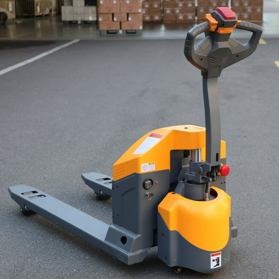 APOLLOLIFT Yellow 3300lb Full Electric Pallet Jack Walk Behind Pallet Truck with 48x27" Fork