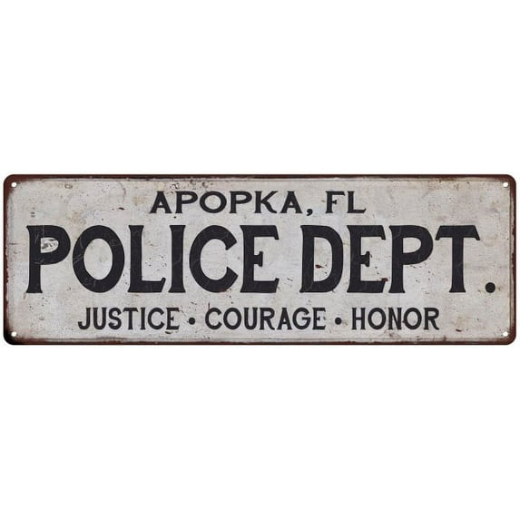 APOPKA, FL POLICE DEPT. Home Decor Metal Sign Gift 8x24 108240012782
