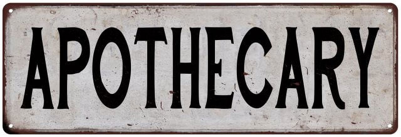 APOTHECARY Vintage Look Rustic Metal 8x24 Sign City State 108240041258 ...