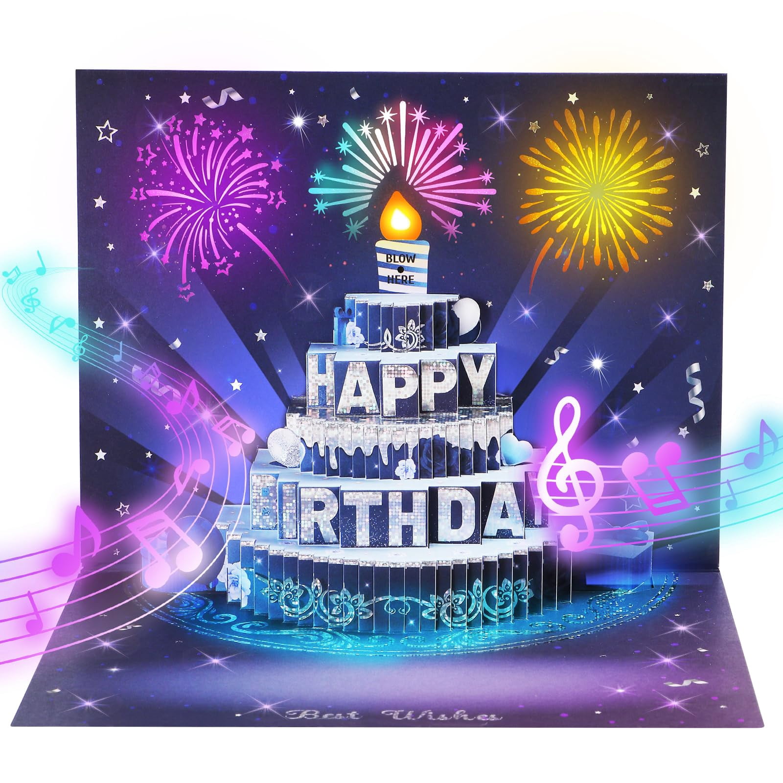 APOTODITO Musical Birthday Cards, 3D Pop SMRUp Card with Music and ...