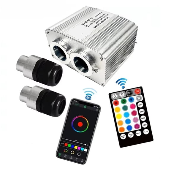 APP Bluetooth Music Control Double Head 16W RGBW Twinkle LED Light Engine With Remote For Car Ceiling Star ,Easy to Install