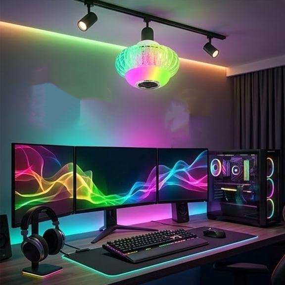 APP Control Bluetooth Music LED Light Bulb, Dimmable RGB Color Changing Smart Party Lamp, Multifunctional for Living Room Bedroom Outdoor Patio Holiday Decor