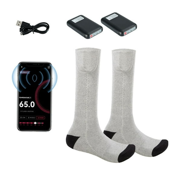 APP-Controlled Electric Heated Socks - 5000mAh Rechargeable Battery, 3 Heat Settings (45°C-65°C), Thermal Winter Socks For Men & Women, Skiing, Outdoor Work, Cold Weather