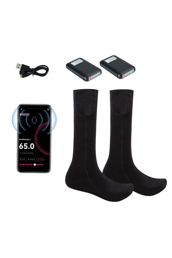 APP-Controlled Electric Heated Socks - 5000mAh Rechargeable Battery, 3 Heat Settings (45°C-65°C), Thermal Winter Socks For Men & Women, Skiing, Outdoor Work, Cold Weather