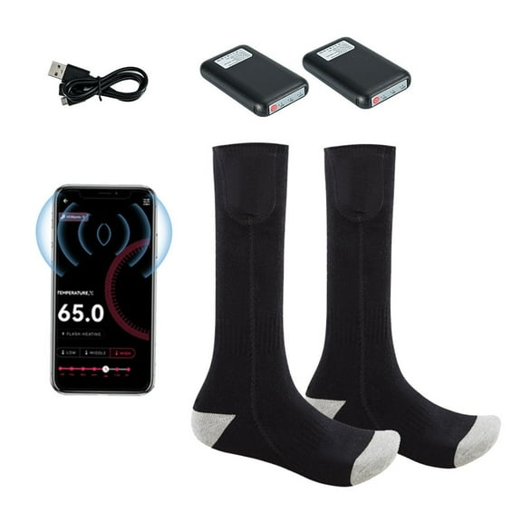 APP-Controlled Electric Heated Socks - 5000mAh Rechargeable Battery, 3 Heat Settings (45°C-65°C), Thermal Winter Socks For Men & Women, Skiing, Outdoor Work, Cold Weather