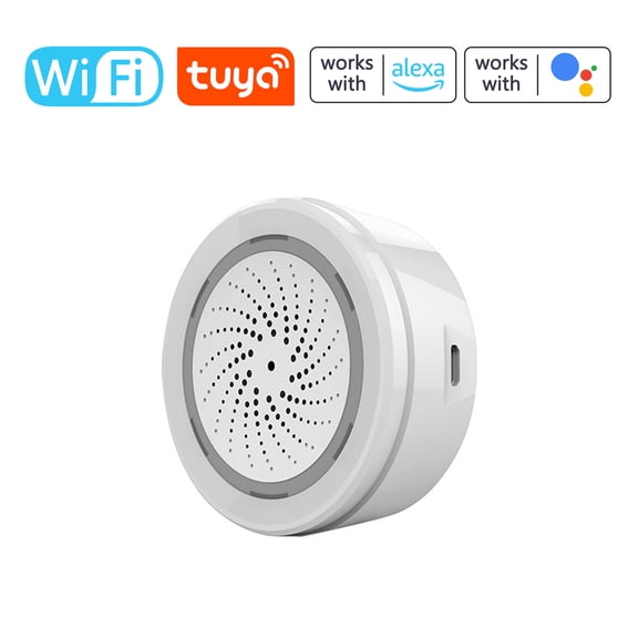 APP Remote Control Siren Sensor Tuya Wifi Intelligent Siren Sensor Audible and Visual Alarm 90dB Loud Alarm APP Remote Control Home Safety System Compatible With Smart Life