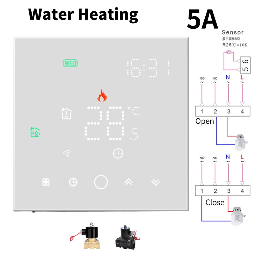 APP WiFi Smart Thermostat, Electric Floor Heating/ Water/Gas Boiler Temperature Remote Controller Temperature Controller ,Compact and Stylish