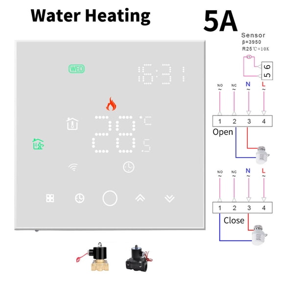 APP WiFi Smart Thermostat, Electric Floor Heating/ Water/Gas Boiler Temperature Remote Controller Temperature Controller ,Compact and Stylish